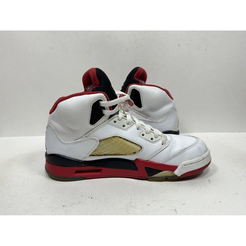 Nike Air Jordan 5 Retro‎ Men's Size 7.5 136027 120 Fire Red Black Tongue Shoes